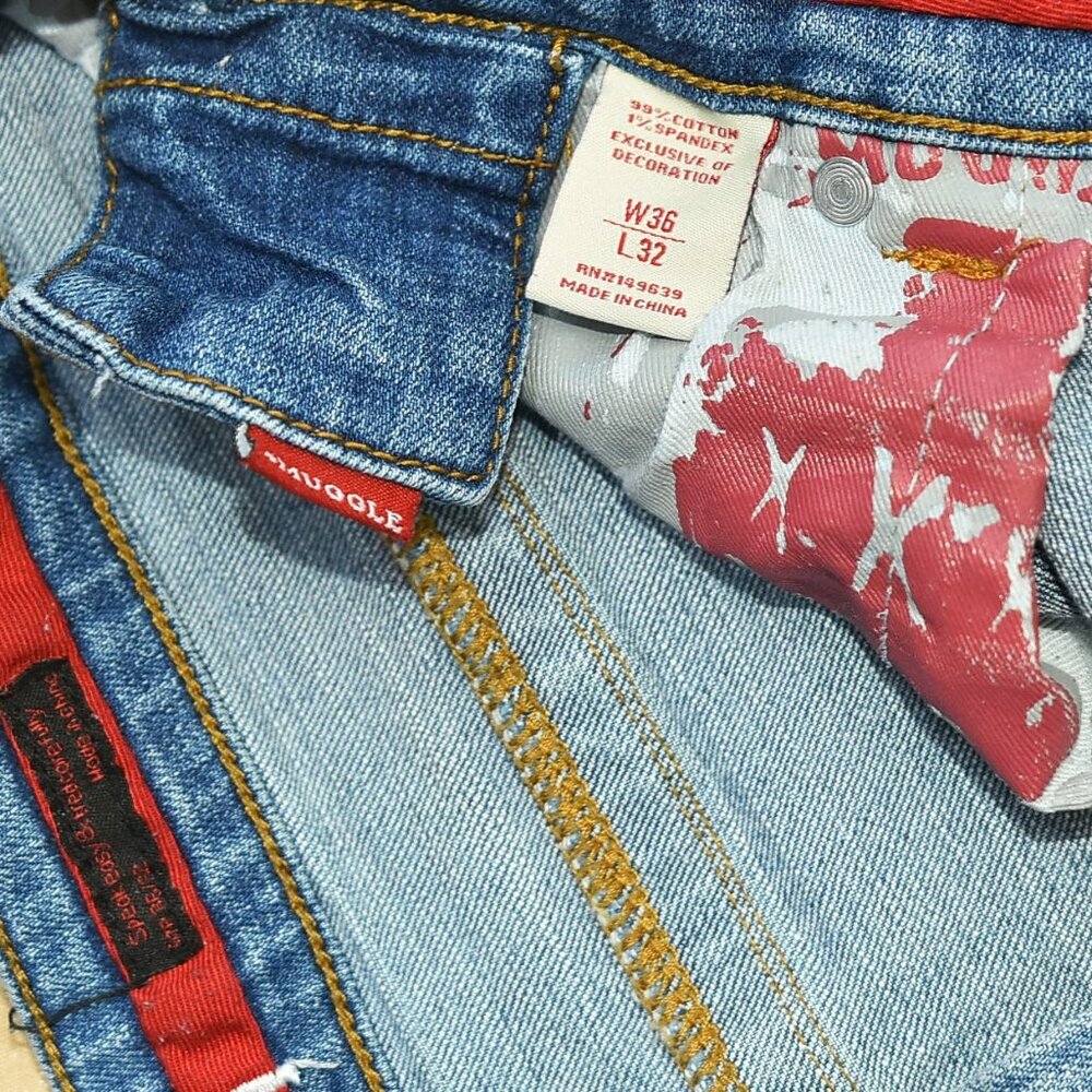 Smuggler’s Moon Light Blue Distressed Men’s Stretch Comfort Jeans size 36/32. - Picture 5 of 10